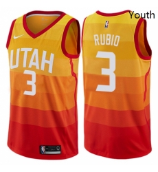 Youth Nike Utah Jazz 3 Ricky Rubio Swingman Orange NBA Jersey City Edition Youth Nike Utah Jazz 3 Ricky Rubio Swingman Orange NBA Jersey City Edition
