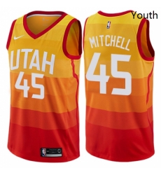 Youth Nike Utah Jazz 45 Donovan Mitchell Swingman Orange NBA Jersey City Edition Youth Nike Utah Jazz 45 Donovan Mitchell Swingman Orange NBA Jersey City Edition