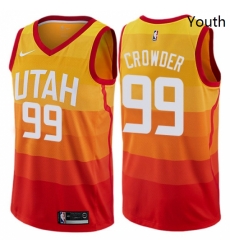 Youth Nike Utah Jazz 99 Jae Crowder Swingman Orange NBA Jersey City Edition Youth Nike Utah Jazz 99 Jae Crowder Swingman Orange NBA Jersey City Edition