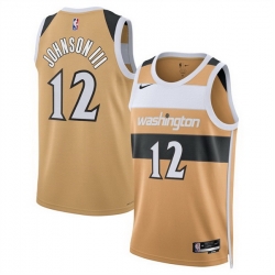 Men Washington Wizards 12 Tre Johnson Gold 2025 26 City Edition Stitched Basketball Jersey