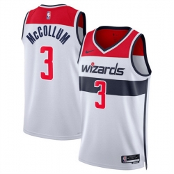 Men Washington Wizards 3 CJ McCollum White Association Edition Stitched Basketball Jersey
