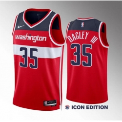 Men Washington Wizards 35 Marvin Bagley III Red Icon Edition Stitched Basketball Jersey