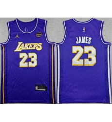 Men Los Angeles Lakers 23 LeBron James Purple 2025 Stitched Basketball Jersey