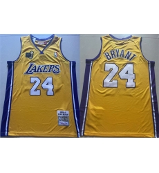 Men Los Angeles Lakers 24 Kobe Bryant Yellow 2009 10 Stitched Basketball Jersey