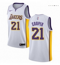 Mens Nike Los Angeles Lakers 21 Michael Cooper Swingman White NBA Jersey Association Edition