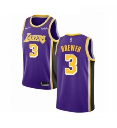 Womens Los Angeles Lakers 3 Corey Brewer Authentic Purple Basketball Jerseys Icon Edition 