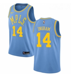 Womens Nike Los Angeles Lakers 14 Brandon Ingram Swingman Blue Hardwood Classics NBA Jersey