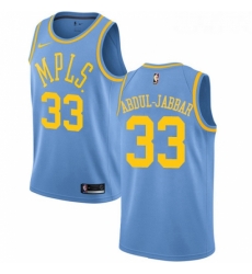 Womens Nike Los Angeles Lakers 33 Kareem Abdul Jabbar Authentic Blue Hardwood Classics NBA Jersey