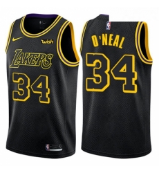 Womens Nike Los Angeles Lakers 34 Shaquille ONeal Swingman Black NBA Jersey City Editi Womens Nike Los Angeles Lakers 34 Shaquille ONeal Swingman Black NBA Jersey City Editi