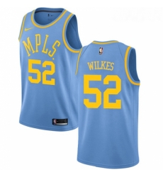 Womens Nike Los Angeles Lakers 52 Jamaal Wilkes Authentic Blue Hardwood Classics NBA Jersey