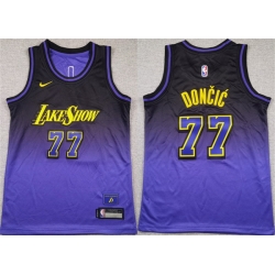 Youth Los Angeles Lakers 77 Luka Doncic Purple 2024 25 City Edition Stitched Basketball Jersey