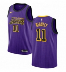 Youth Nike Los Angeles Lakers 11 Michael Beasley Swingman Purple NBA Jersey City Edition 