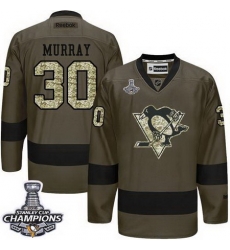 Penguins #30 Matt Murray Green Salute to Service 2017 Stanley Cup Final Patch Stitched NHL Jersey