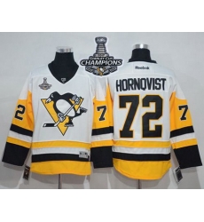 Penguins #72 Patric Hornqvist White New Away 2017 Stanley Cup Finals Champions Stitched NHL Jersey