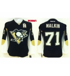 Women NHL Pittsburgh Penguins #71 Evgeni Malkin black jerseys