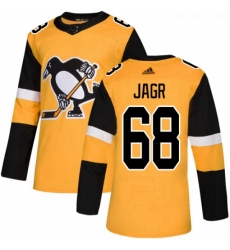 Youth Adidas Pittsburgh Penguins 68 Jaromir Jagr Authentic Gold Alternate NHL Jersey 