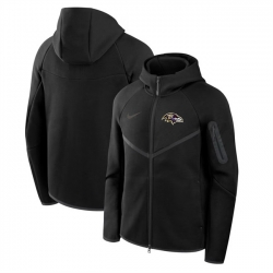 Men Baltimore Ravens Black Tech Fleece Full Zip Windrunner Hoodie