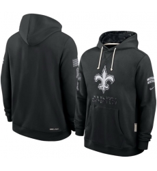 Men New Orleans Saints Black 2026 Salute to Service Sideline Dri FIT Pullover Hoodie Men New Orleans Saints Black 2026 Salute to Service Sideline Dri FIT Pullover Hoodie