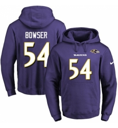NFL Mens Nike Baltimore Ravens 54 Tyus Bowser Purple Name Number Pullover Hoodie NFL Mens Nike Baltimore Ravens 54 Tyus Bowser Purple Name Number Pullover Hoodie