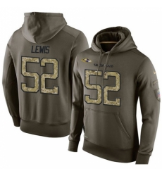 NFL Nike Baltimore Ravens 52 Ray Lewis Green Salute To Service Mens Pullover Hoodie