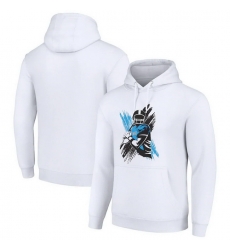 Men Starter White Carolina Panthers Player X Fleece Pullover Hoodie Men Starter White Carolina Panthers Player X Fleece Pullover Hoodie