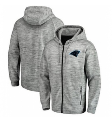 NFL Carolina Panthers Pro Line by Fanatics Branded Space Dye Performance Full Zip Hoodie Heathered Gray