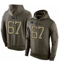 NFL Nike Carolina Panthers 67 Ryan Kalil Green Salute To Service Mens Pullover Hoodie