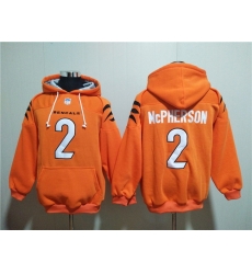Men Cincinnati Bengals 2 Evan McPherson Orange Pullover Hoodie Men Cincinnati Bengals 2 Evan McPherson Orange Pullover Hoodie