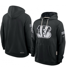 Men Cincinnati Bengals Black 2026 Salute to Service Sideline Dri FIT Pullover Hoodie