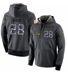 NFL Mens Nike Cincinnati Bengals 28 Joe Mixon Stitched Black Anthracite Salute to Service Player Performance Hoodie NFL Mens Nike Cincinnati Bengals 28 Joe Mixon Stitched Black Anthracite Salute to Service Player Performance Hoodie