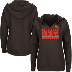 NFL Cleveland Browns Majestic Womens Self Determination Pullover Hoodie Brown