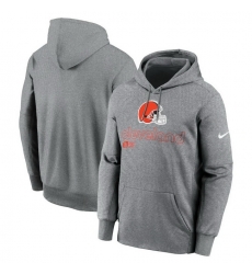 Men Nike Heather Gray Cleveland Browns Performance Pullover Hoodie Men Nike Heather Gray Cleveland Browns Performance Pullover Hoodie