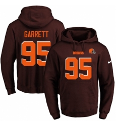 NFL Mens Nike Cleveland Browns 95 Myles Garrett Brown Name Number Pullover Hoodie