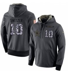 NFL Mens Nike Dallas Cowboys 10 Ryan Switzer Stitched Black Anthracite Salute to Service Player Performance Hoodie