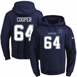NFL Mens Nike Dallas Cowboys 64 Jonathan Cooper Navy Blue Name Number Pullover Hoodie