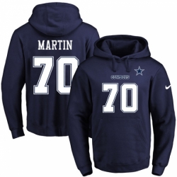 NFL Mens Nike Dallas Cowboys 70 Zack Martin Navy Blue Name Number Pullover Hoodie