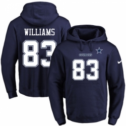 NFL Mens Nike Dallas Cowboys 83 Terrance Williams Navy Blue Name Number Pullover Hoodie