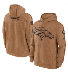 Men Denver Broncos 2023 Brown Salute To Service Pullover Hoodie