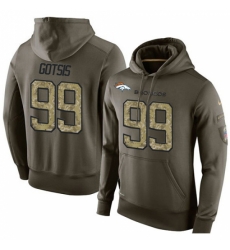 NFL Nike Denver Broncos 99 Adam Gotsis Green Salute To Service Mens Pullover Hoodie