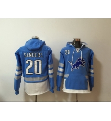 Men Nike Detroit Lions Barry Sanders 20 NFL Winter Thick Hoodie