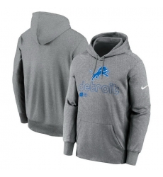Men Nike Heather Gray Detroit Lions Performance Pullover Hoodie Men Nike Heather Gray Detroit Lions Performance Pullover Hoodie