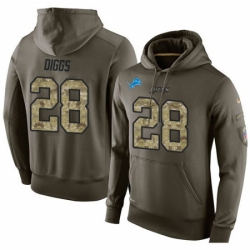NFL Nike Detroit Lions 28 Quandre Diggs Green Salute To Service Mens Pullover Hoodie