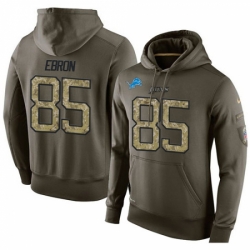 NFL Nike Detroit Lions 85 Eric Ebron Green Salute To Service Mens Pullover Hoodie