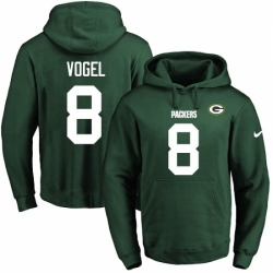 NFL Mens Nike Green Bay Packers 8 Justin Vogel Green Name Number Pullover Hoodie