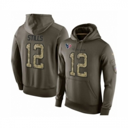 Football Mens Houston Texans 12 Kenny Stills Green Salute To Service Pullover Hoodie