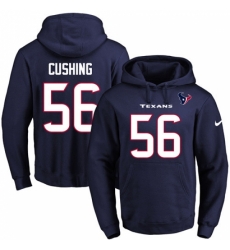 NFL Mens Nike Houston Texans 56 Brian Cushing Navy Blue Name Number Pullover Hoodie