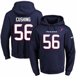 NFL Mens Nike Houston Texans 56 Brian Cushing Navy Blue Name Number Pullover Hoodie