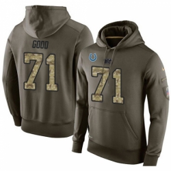 NFL Nike Indianapolis Colts 71 Denzelle Good Green Salute To Service Mens Pullover Hoodie