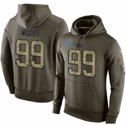 NFL Nike Indianapolis Colts 99 Al Woods Green Salute To Service Mens Pullover Hoodie