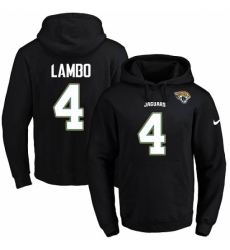 NFL Mens Nike Jacksonville Jaguars 4 Josh Lambo Black Name Number Pullover Hoodie